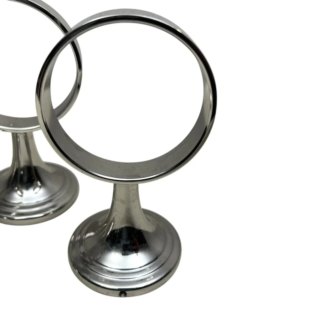 Pottery Barn Mercer Wall Vase Mural Silver Polished Nickel Finish 4.5in Set of 4